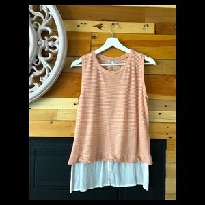 Zara Striped tank top with linen back